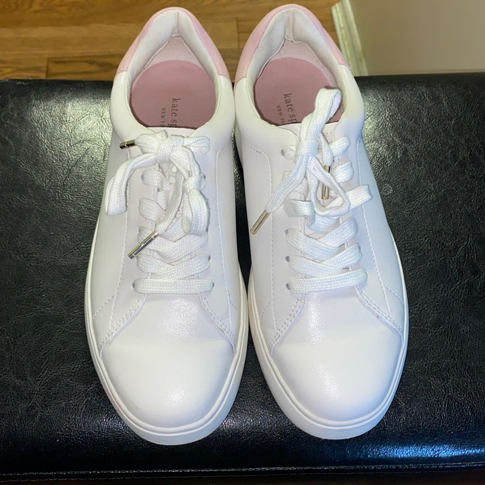 Kate Spade off white/blush sneakers. Great Condition! With Box